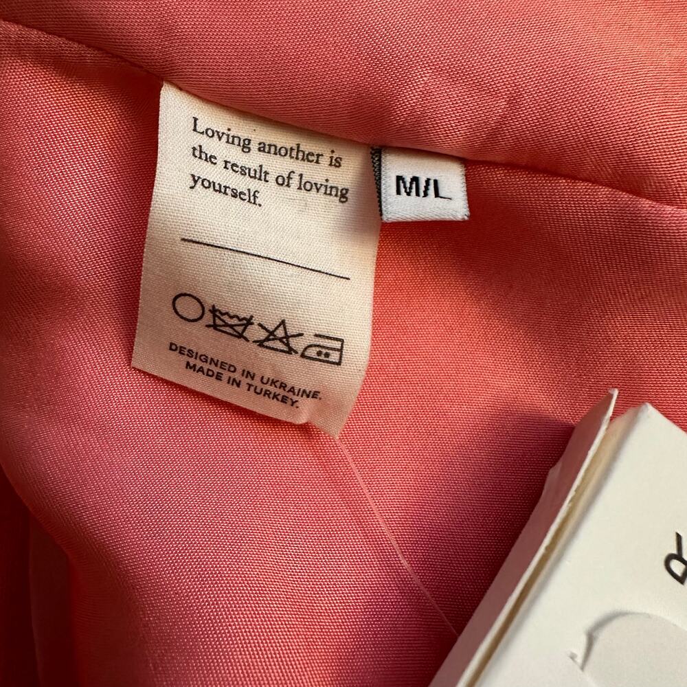 Sleeper Dynasty Linen Blazer Jacket Peach - Picture 13 of 15